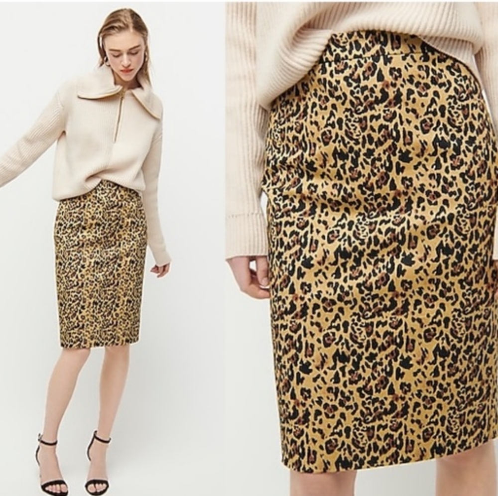 NWOT J. Crew No.2 Pencil Skirt - Leopard Print Sz 0